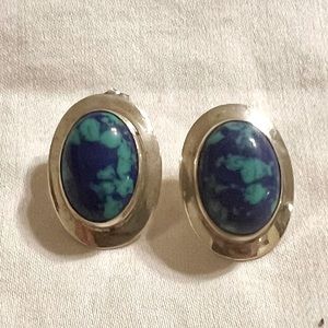 Earrings-Sterling silver post with stone.